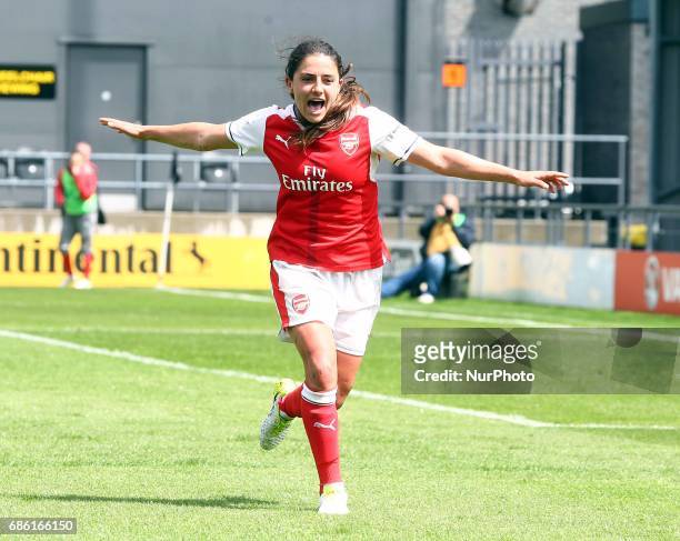 Danielle van de Donk of Arsenal Ladies celebrates her goal during Women's Super League 1 Spring Series match between Arsenal Ladies against...