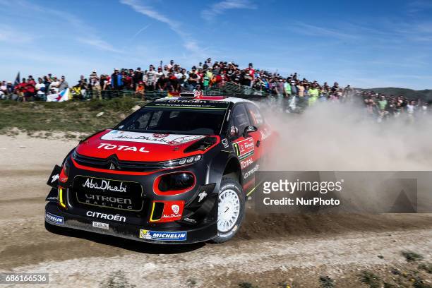 Kris Meeke and Paul Nagle in Citroen C3 WRC of Citroen Total Aby Dhabi WRT in action during the SS10 Vieira do Minho of WRC Vodafone Rally de...