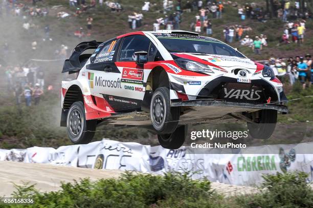 Juho Hanninen and Kaj Lindstrom in Toyota Yaris WRC of Toyota Gazoo Racing WRT in action during the SS10 Vieira do Minho of WRC Vodafone Rally de...