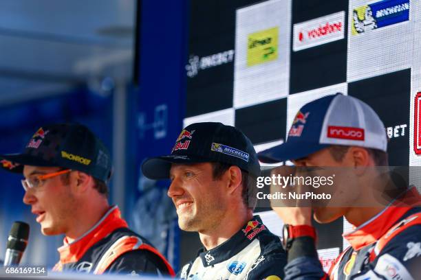 Sebastien Ogier , Thierry Neuville , Dani Sordo during the assistance park of WRC Vodafone Rally de Portugal 2017, at Matosinhos in Portugal on May...