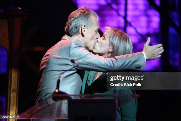 Director Michael Ritchie and actor Frances McDormand onstage at the Center Theatre Group 50th Anniversary Celebration at Ahmanson Theatre on May 20,...