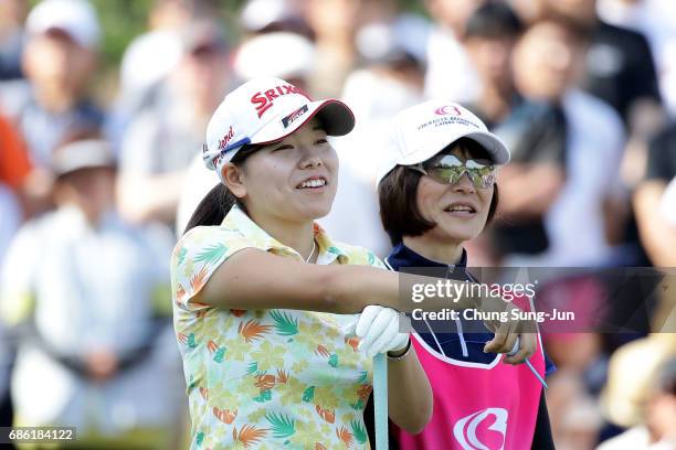 Minami Katsu of Japan on the 1st hole during the final round of the Chukyo Television Bridgestone Ladies Open at the Chukyo Golf Club Ishino Course...