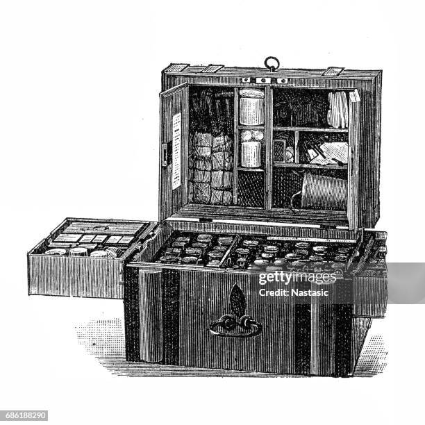 battery - medicine and bandage box - early access stock illustrations