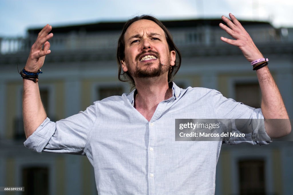 Pablo Iglesias, leader of Podemos during a demonstration...