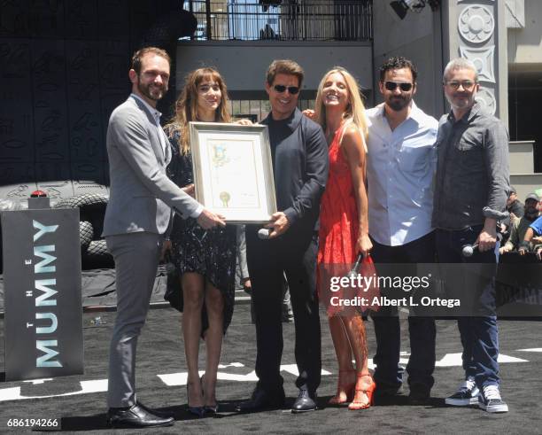 Actors Sofia Boutella, Tom Cruise, Jake Johnson, Annabelle Wallis and director Alex Kurtzman attend the Universal Celebration of "The Mummy Day" With...