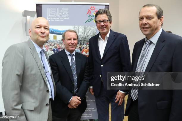 Michael Morsch , Berti Vogts , Peter Jacoby and Klaus Meiser during the awarding ceremony of Hermann-Neuberger-Award on May 19, 2017 in Saarbruecken,...