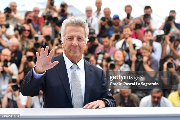 Actor Dustin Hoffman attends the "The Meyerowitz Stories" photocall during the 70th annual Cannes Film Festival at Palais des Festivals on May 21,...