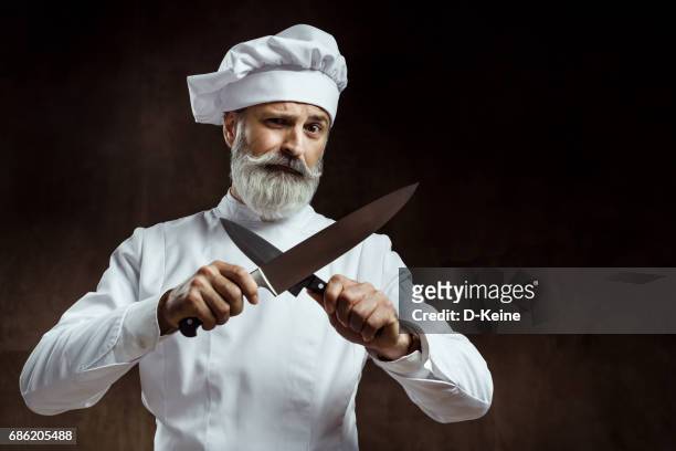 master chef - chef knives stock pictures, royalty-free photos & images