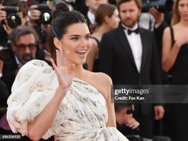 Kendall Jenner attends the'120 Beats Per Minute ' screening during the 70th annual Cannes Film Festival at Palais des Festivals on May 20, 2017 in...