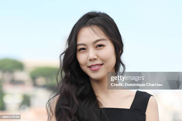 Actress Kim Minhee attends the "Claire's Camera " photocall during the 70th annual Cannes Film Festival at Palais des Festivals on May 21, 2017 in...