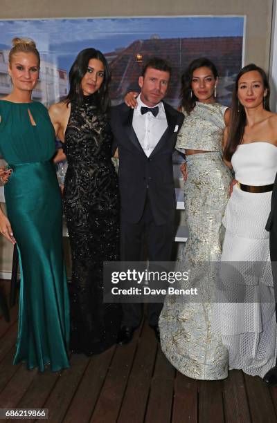 Alexandria Jackson, Julia Jones, director Taylor Sheridan, Nicole Sheridan and Joanna Natasegara attend The Weinstein Company pre-reception of "Wind...