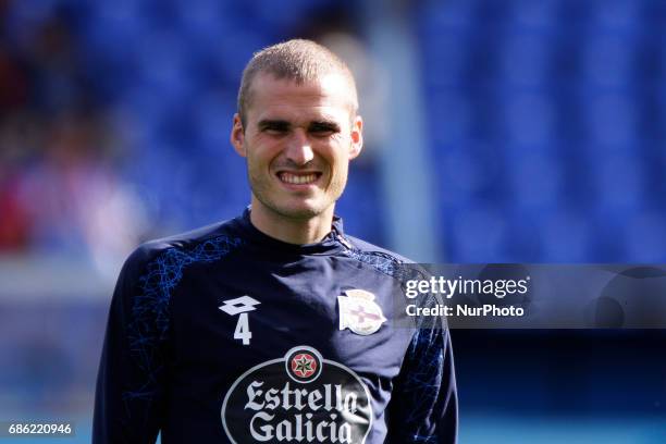 Alex Bergantinos midfielder of Deportivo de La Coruña during the La Liga Santander match between Deportivo de La Coruña and Union Deportiva Las...