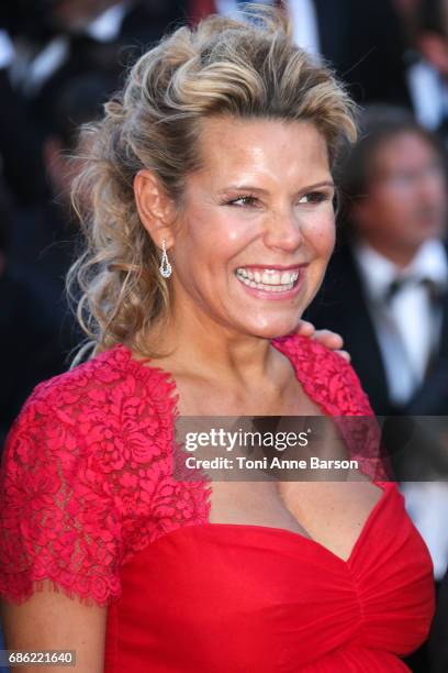 Laura Tenoudji attends the "Ismael's Ghosts " screening and Opening Gala during the 70th annual Cannes Film Festival at Palais des Festivals on May...
