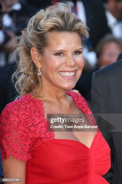 Laura Tenoudji attends the "Ismael's Ghosts " screening and Opening Gala during the 70th annual Cannes Film Festival at Palais des Festivals on May...