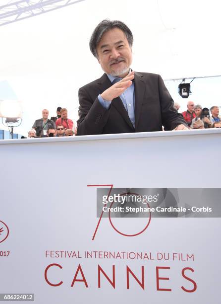 Director Kiyoshi Kurosawa attends the "Before We Vanish " photocall during the 70th annual Cannes Film Festival at Palais des Festivals on May 21,...