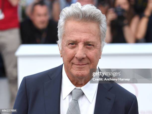 Dustin Hoffman attends the "The Meyerowitz Stories" Photocall during the 70th annual Cannes Film Festival at Palais des Festivals on May 21, 2017 in...