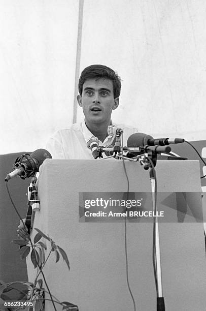 Manuel Valls at a Summer University for young Rocardians in Les Arcs, France, 6th September 1985.