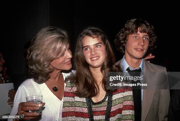 Brooke Shields, Lauren Bacall and her son, Sam Robards circa 1981 in New York City.