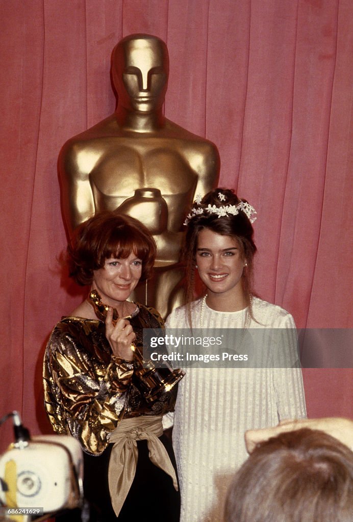 Maggie Smith and Brooke Shields attend the 51st Academy Awards...