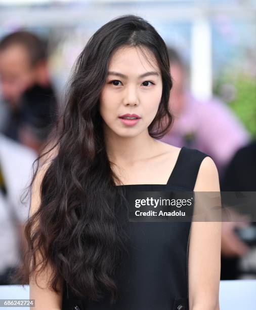 South Korean actress Minhee Kim poses during a photocall for the film Claires camera photocall out of competition at the 70th annual Cannes Film...