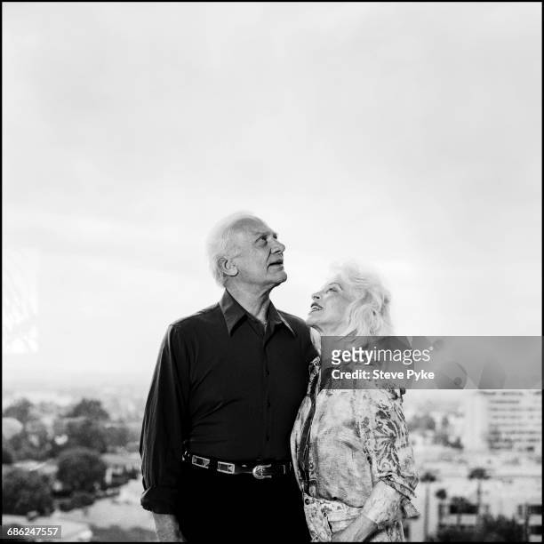 American astronaut Buzz Aldrin, who served as the Lunar Module Pilot on the first moon landing in Apollo 11, with his wife Lois in Los Angeles, USA,...