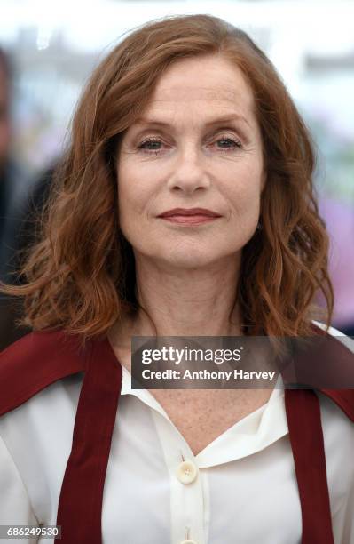 Isabelle Huppert attends the "Claire's Camera " Photocall during the 70th annual Cannes Film Festival at Palais des Festivals on May 21, 2017 in...