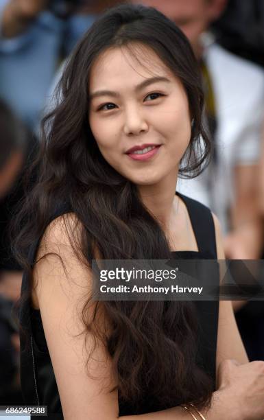 Kim Minhee attends the "Claire's Camera " Photocall during the 70th annual Cannes Film Festival at Palais des Festivals on May 21, 2017 in Cannes,...