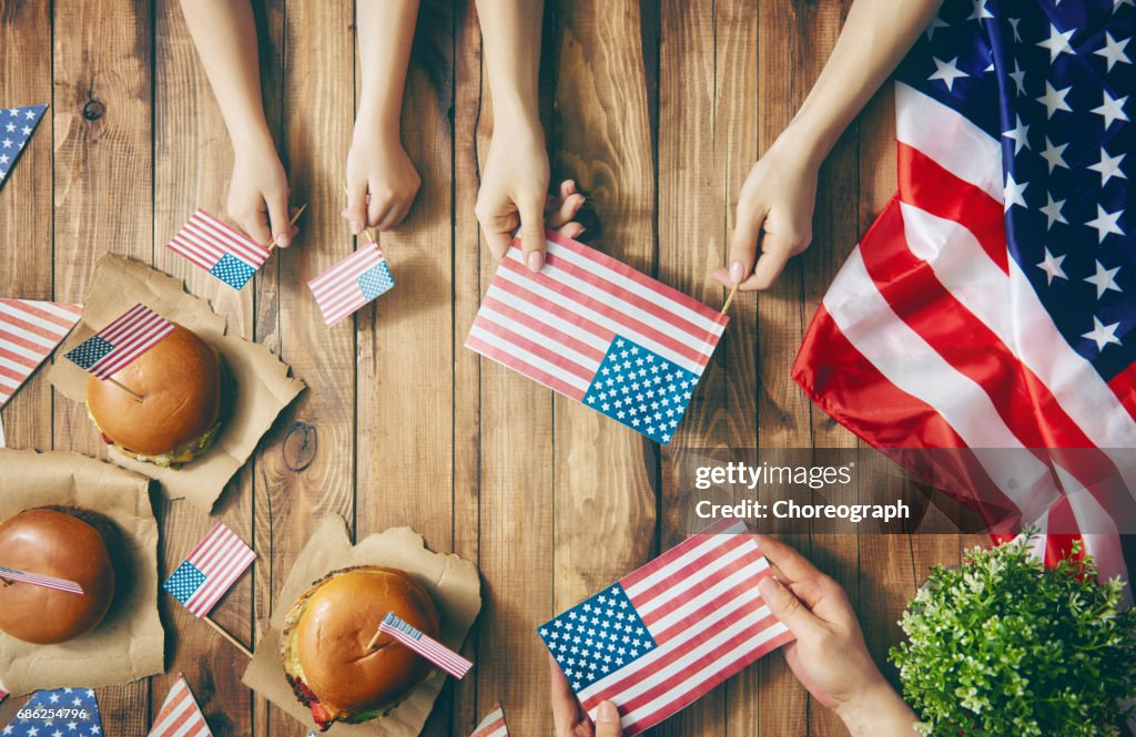 Patriotic holiday. Happy family