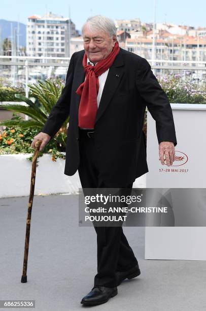 French director Claude Lanzmann poses on May 21, 2017 during a photocall for the film 'Napalm' at the 70th edition of the Cannes Film Festival in...