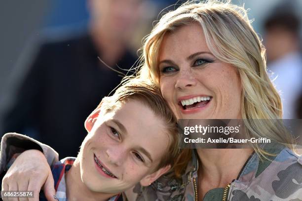 Actress Alison Sweeney and son Benjamin Sanov arrive at the premiere of Disney's 'Pirates of the Caribbean: Dead Men Tell No Tales' at Dolby Theatre...