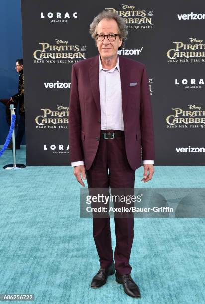 Actor Geoffrey Rush arrives at the premiere of Disney's 'Pirates of the Caribbean: Dead Men Tell No Tales' at Dolby Theatre on May 18, 2017 in...