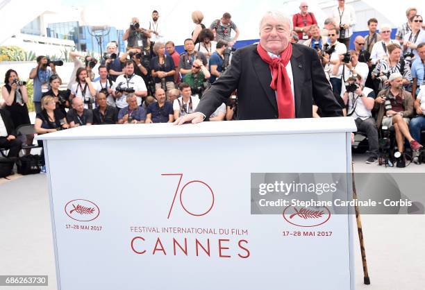 Director Claude Lanzmann attends the "Napalm" photocall during the 70th annual Cannes Film Festival at Palais des Festivals on May 21, 2017 in...