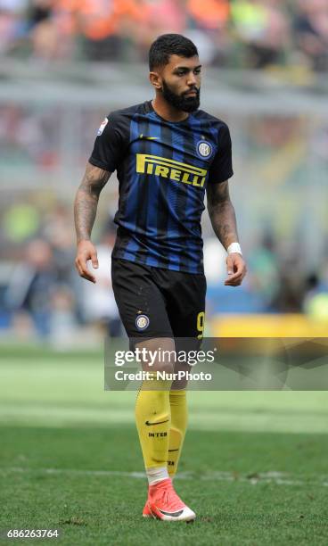 Gabriel Barbosa of Inter player during the Serie A match between FC Internazionale and US Sassuolo at Stadio Giuseppe Meazza on May 14, 2017 in...