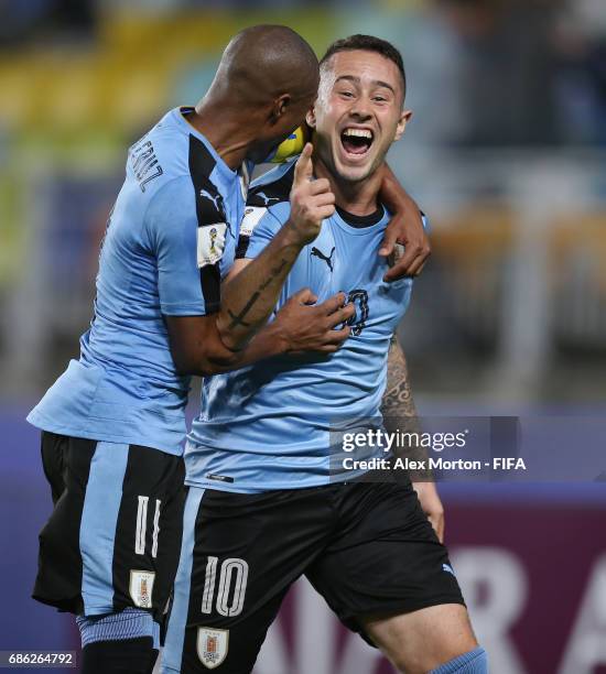 Rodrigo Amaral of Uruguay celebrates after scoring their first goal during the FIFA U-20 World Cup Korea Republic 2017 group D match between Italy...