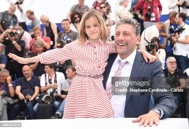 Actress Nicole Centanni and director Sergio Castellitto attend the "Fortunata" photocall during the 70th annual Cannes Film Festival at Palais des...