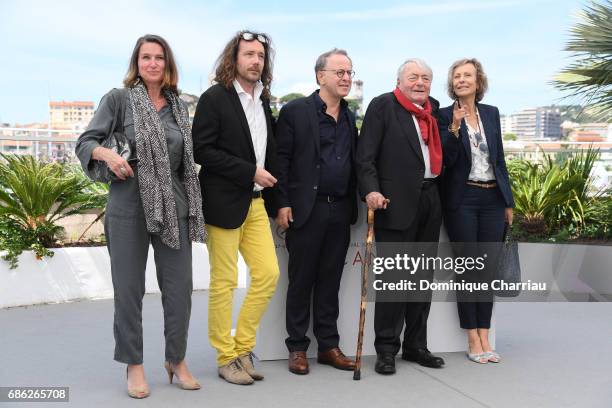 Caroline Champetier, Camille Lotteau, Francois Margolin, director Claude Lanzmann and Iris van der Waard attend the "Napalm" photocall during the...