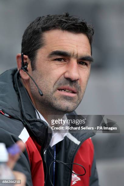 Catalan Dragons head coach Laurent Frayssinous during day two of the Betfred Super League Magic Weekend at St James' Park, Newcastle.