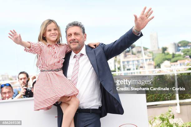 Actress Nicole Centanni and director Sergio Castellitto attend the "Fortunata" photocall during the 70th annual Cannes Film Festival at Palais des...