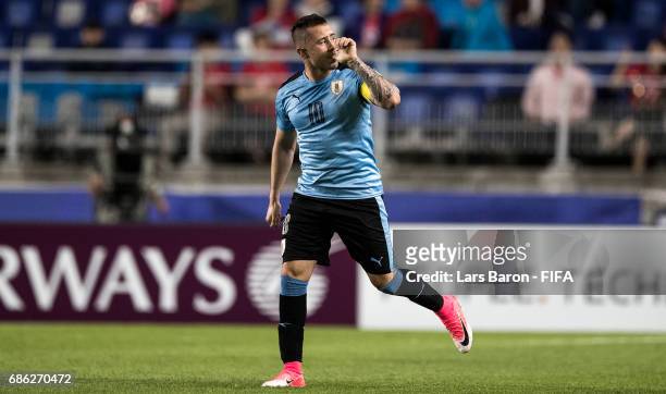 Rodrigo Amaral of Uruguay celebrates after scoring his teams first goal during the FIFA U-20 World Cup Korea Republic 2017 group D match between...