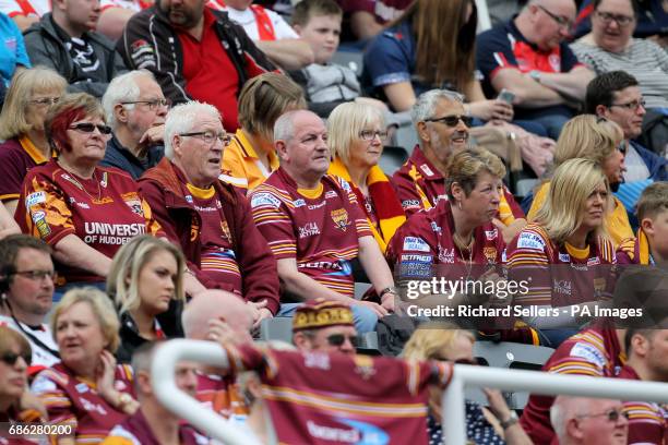Huddersfield Giants fans during day two of the Betfred Super League Magic Weekend at St James' Park, Newcastle.