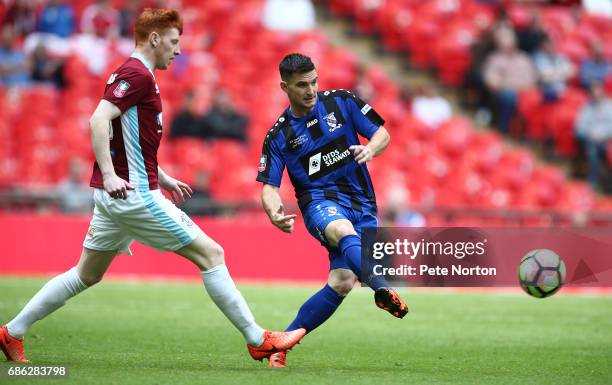 Luke Mascall of Cleethorpes Town in action during The Buildbase FA Vase Final between South Shields and Cleethorpes Town at Wembley Stadium on May...