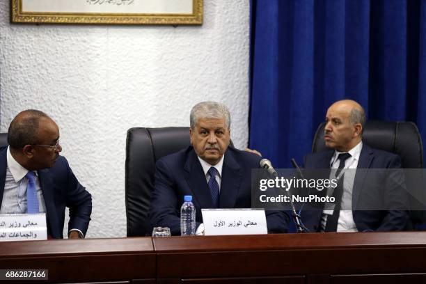 Prime Minister Abdelmalek Sellal attends graduation ceremony for 40 students of the National School of Administration in Algiers, Algeria on 20 May,...