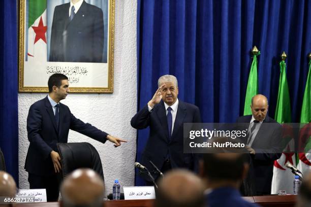 Prime Minister Abdelmalek Sellal attends graduation ceremony for 40 students of the National School of Administration in Algiers, Algeria on 20 May,...