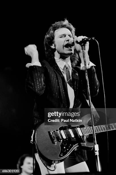 Ray Davies of the Kinks at the UIC Pavilion in Chicago, Illinois, in Chicago, Illinois, April 10, 1983.