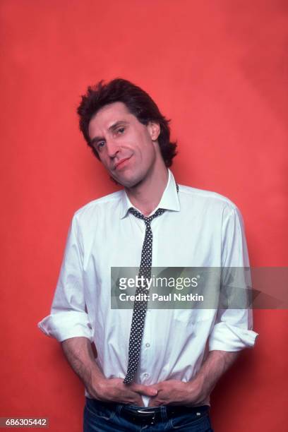 Ray Davies of the Kinks during a cover shoot for Creem Magazine at the Holiday Inn City Center in Chicago, Illinois, September 17, 1981.