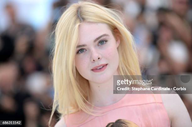 Actress Elle Fanning attends the "How To Talk To Girls At Parties" photocall during the 70th annual Cannes Film Festival at Palais des Festivals on...