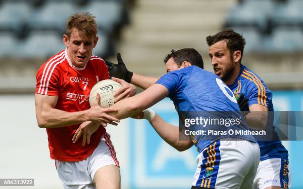 Dublin , Ireland - 21 May 2017; Anthony Williams of Louth in action against Paul McLoughlin, centre, and Stephen Kelly of Wicklow during the Leinster...