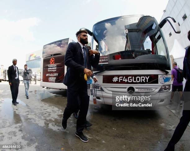Jeffery Taylor, #44 of Real Madrid arriving to Third Place Game 2017 Turkish Airlines EuroLeague Final Four between CSKA Moscow v Real Madrid at...
