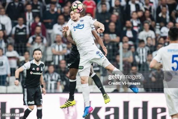 Marcelo Antonio Guedes Filho of Besiktas JK, Mustafa Bhutan Altintas of Kasimpasa ASduring the Turkish Spor Toto Super Lig football match between...