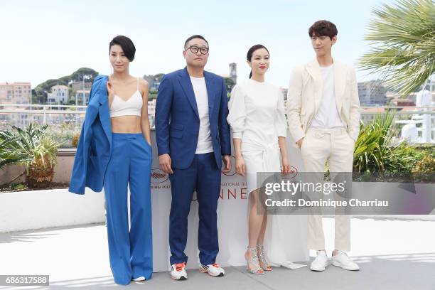 Actors Kim Seo Hyung, director Jung Byung-gi, Kim Ok-vin and Sung Joon attend the "The Villainess " photocall during the 70th annual Cannes Film...